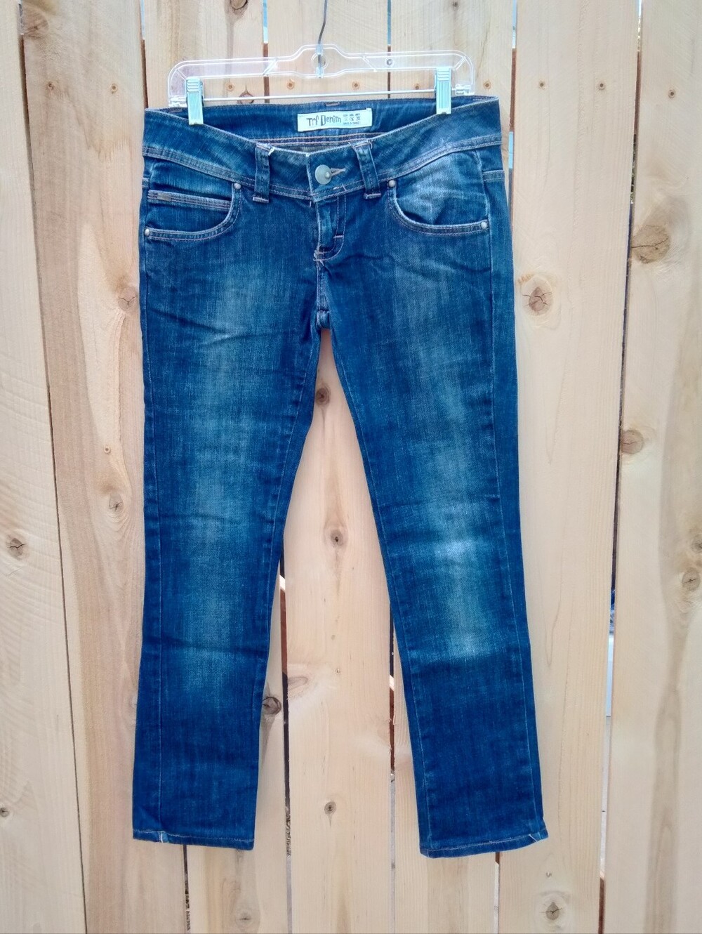 Zara TRF Denim Women’s Size 6 Low Rise Jeans Blue Faded 98% Cotton 5-Pocket